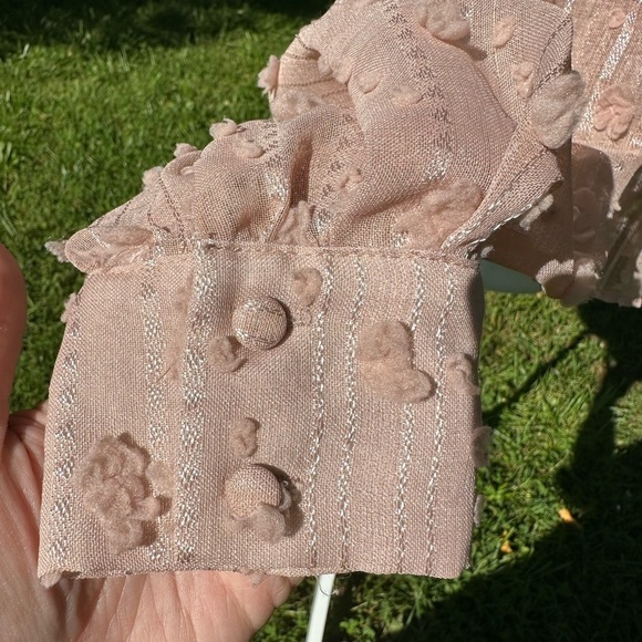 A. Calin by Flying Tomato Long Sleeve‎ Textured Peplum Blouse Size Large - Picture 4 of 6